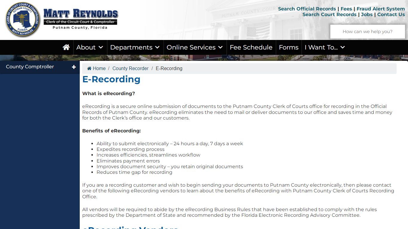 E-Recording – Putnam County Clerk of the Circuit Court & Comptroller